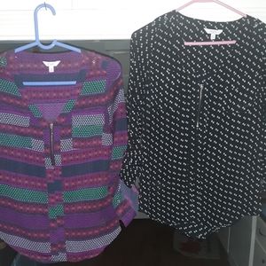NWOT Candies silky zipper tops